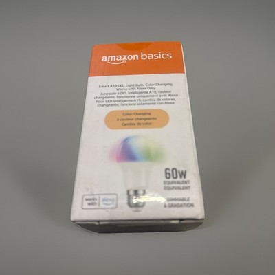 Amazon Basics Smart Light Bulb A19 WiFi LED RGB 60W E26 Dimmable