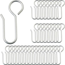 Bathroom Curtain Track S Hooks 80 PCS S13 Silver 35mm Hanging Hardware