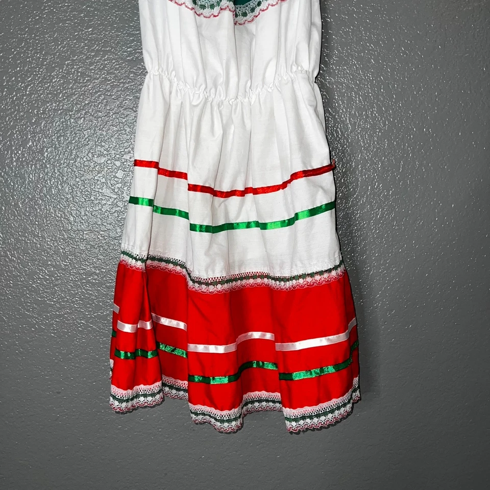 Vestido folclórico mexicano feminino tamanho 8 fantasia festa tradicional México - Imagem 2 de 4