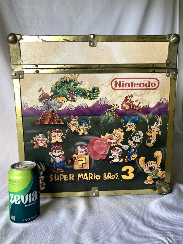 Nintendo Super Mario 3 & Zelda Wood Box Toy Chest Storage - RARE 1980s Vintage - Image 3 of 4