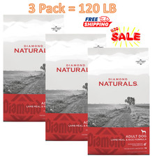 3 Packs, Diamond Naturals Adult Dog Lamb Meal & Rice Formula Dry Dog Food, 40 Lb 0.71 per pound