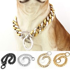 Heavy Duty Dog Chain Collar Dog Collar Chain Luxury Choker 12-34 Inch Multicolor