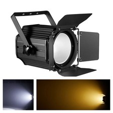 200W Warm Cool White COB LED Par Can Light DMX Stage DJ Spot Light W/Barndoor