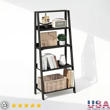 5-Tier Wooden Bookshelf Open Storage Organizer Durable Space Saving Living Room