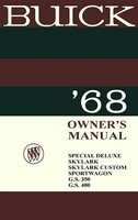 1968 Buick Gs Skylark & Special Betriebsanleitung Bedienungsanleitung