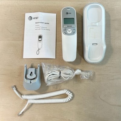 AT&T Trimline Corded Phone TR1909 White w/Caller ID & Call Waiting Vintage