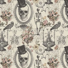 Michael Miller - Boo-Tiful - Nevermore Evermore - Cream, Fabric by the Yard