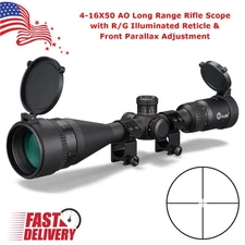 4-16X50AO Rifle Scope Long Range Illuminated Crosshair,Front Parallax Adjustment