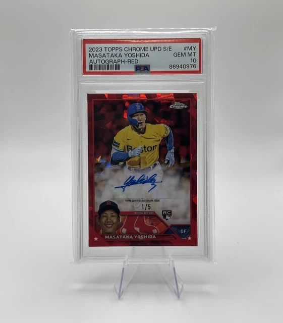 💥 Masataka Yoshida RC AUTO /5 PSA 10💥 2023 Topps Chrome Sapphire - Red *POP 1*