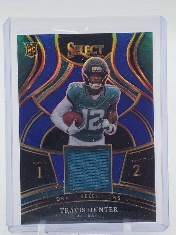 TRAVIS HUNTER 2025 SELECT PRIZM DRAFT SELECTIONS ROOKIE BLUE PATCH Q0819