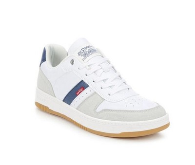 New Levi s Drive Lo Sneakers, Men s Size 7.5 M (White, Indigo, Neutral)