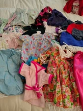 Lot of over 100 Baby Doll clothes and some accessories, MIXED lot of sizes