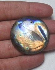 Natural Labradorite Cabochon Round Shape 91.75 ct Loose Gemstone H 5104