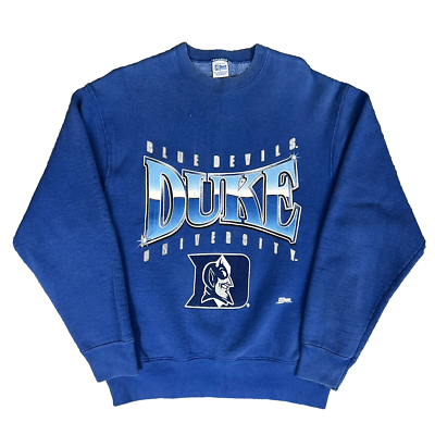 Vtg Duke Blue Devils Sweatshirt Crew Neck USA Pull Over Spell Out