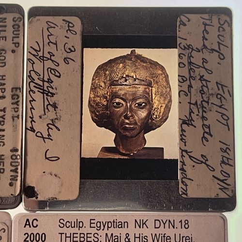 Egypt: Nile God, Nefertiti, Queen- 6 Egyptian 18th Century 35mm Art Slides 3 - Picture 3 of 7
