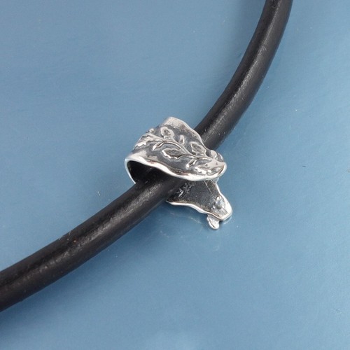 Conector de fianza de pellizco de 2 lados hojas talladas de plata esterlina vintage 13,5 mm #44347 - Imagen 4 de 6