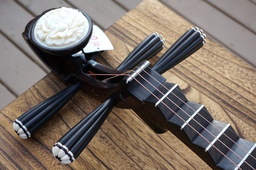 DUNHUANG Pipa, Chinese Lute - Professional Rosewood Pipa With Case - 敦煌專業花梨木琵琶 - Picture 7 of 10