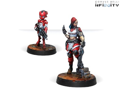 Zoe & Pi-Well, Special Clockmakers Team Infinity Nomads Tabletop Corvus Belli
