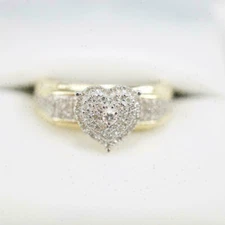 2 CT Round Cut  Lab-Created Diamond Heart Engagement Ring 14k Yellow Gold Fn