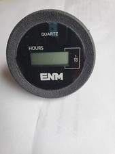 ENM T1160eb Hour Meter,Lcd,Flush Round,2 In. Dia. New.