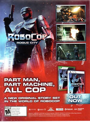 2023 ROBOCOP ROGUE CITY PS5 XBOX X Video Game Promo PRINT AD