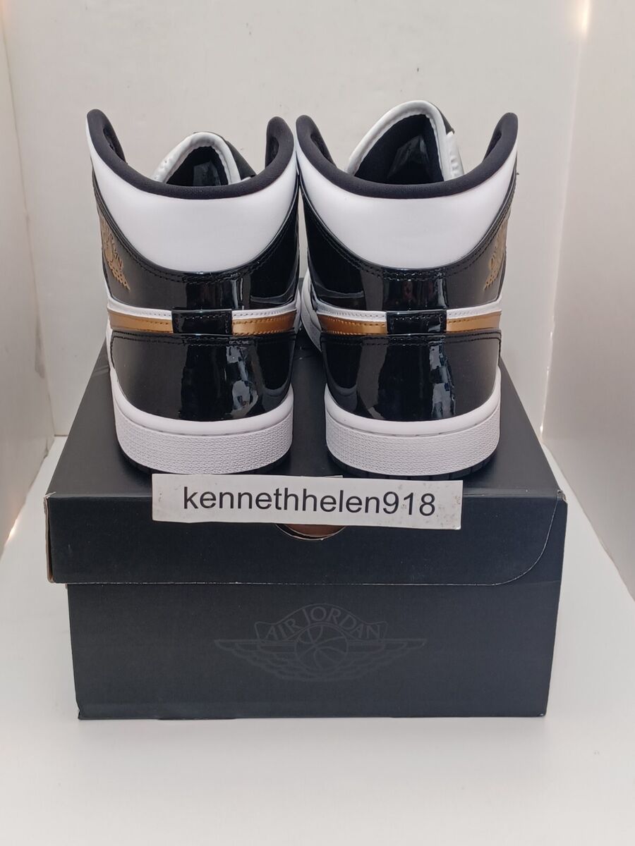 NEW 2023 NIKE AIR JORDAN 1 MID SE 852542-007 BLACK GOLD MENS NEW 2023 NIKE AIR JORDAN 1 MID SE 852542-007 BLACK GOLD MENS