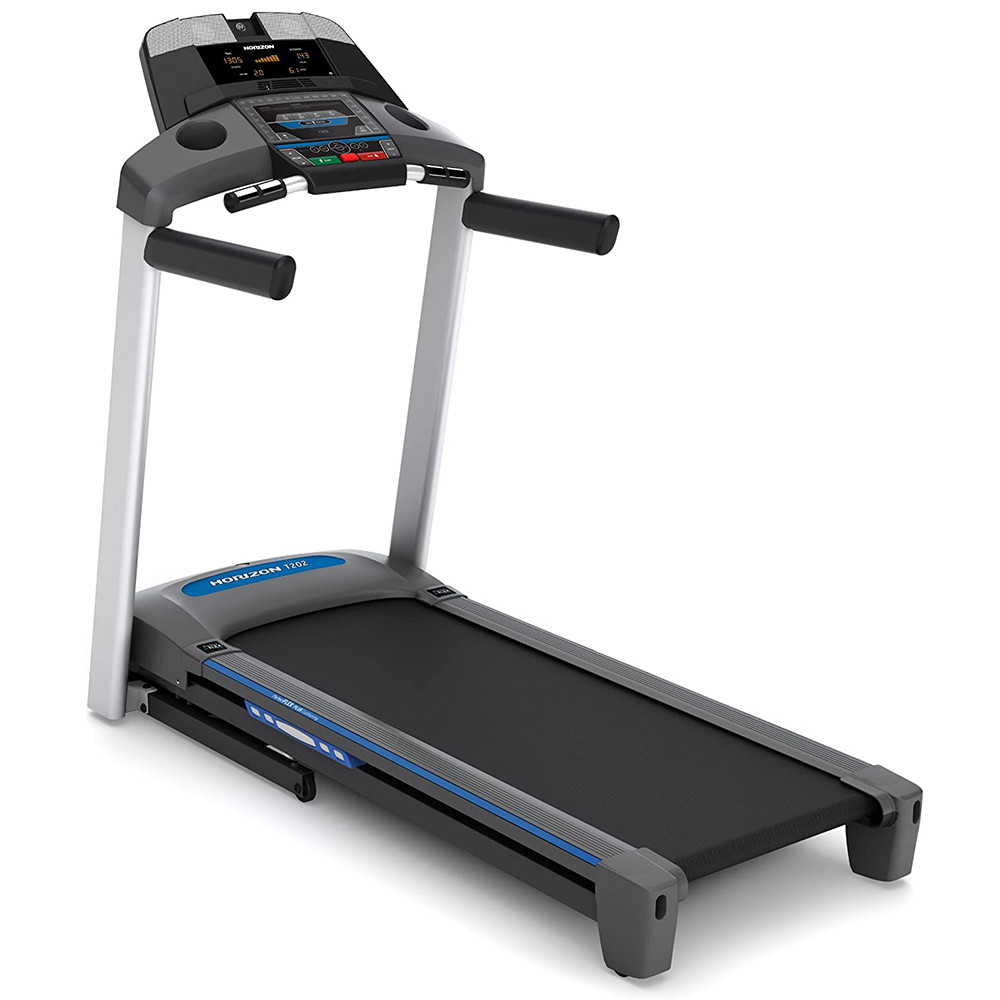 Horizon Fitness Cinta de correr eléctrica plegable que ahorra espacio T202 Negro