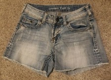 Cowgirl Tuff Co Jean Shorts Stretch Size 25 Inseam 3.5" Waist 27" DFMI Bleached