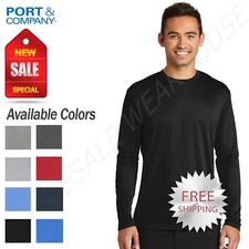 Port & Company Mens Dri-Fit Long Sleeve Workout UPF50 Protection T-Shirt PC380LS