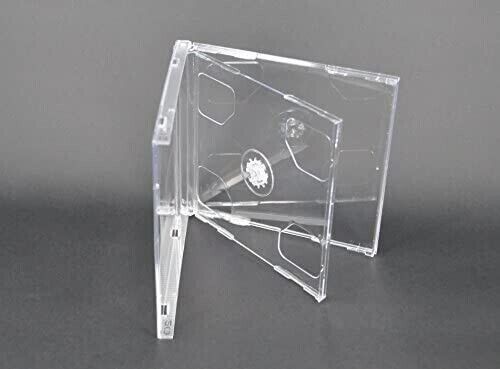 1 x Double CD Jewel Case Complete with Clear Trays 10.4mm Spine Premium Quality