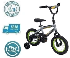New Black Gray Kid Bike 12" Wheels Steel Frame Boy Girl Junior Bicycle Pad Seat
