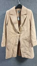 Oasis Single Breasted Knee Length Coat Camel Size Large Rrp £98 Ln011 Hh 01