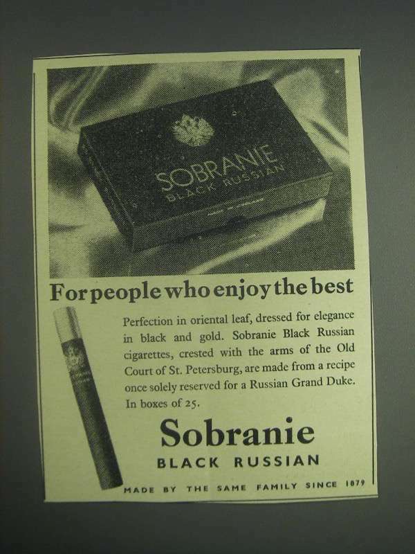 1959 Sobranie Black Russian Cigarettes Ad
