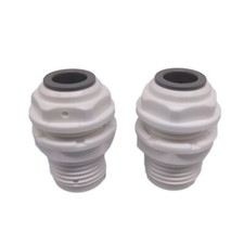US Stock 2pcs 3/8" to 3/8" Quick Connect Bulkhead Connector Push Fit