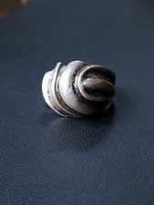 VTG Sterling Silver 925 Modern Ribbed Swirl Dome Ring Unbranded Size 7.25