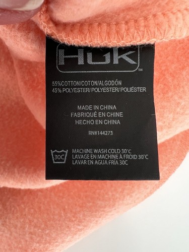 Huk Womens Fleece Orange Pullover Sweatshirt Size Small Boat Neck - Picture 9 of 10