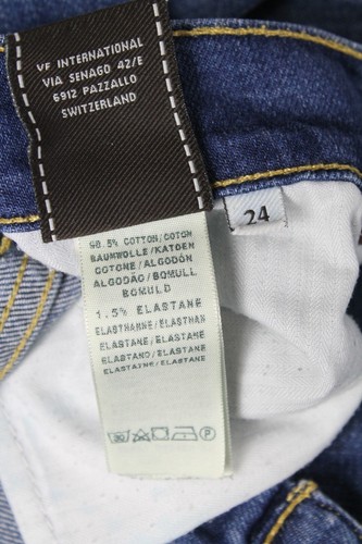 7 For All Mankind Givenevene Jeans Damen W24 Schnurrhaare Gebleichtes Denim Blau - Bild 6 von 8