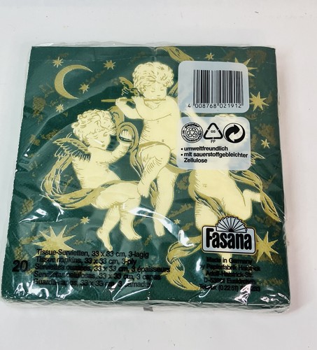 VINTAGE Fasana Cherub Cocktail Size Napkins 20 CT Moon & Stars Germany - Picture 2 of 4