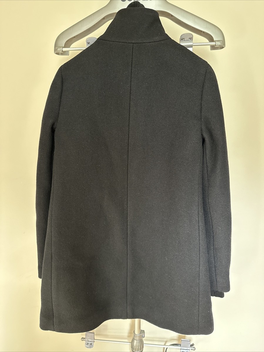 ジャケット・アウター jcrew Lodge Coat Wool Black size2 NWOT JCrew $350 Lodge Coat Italian Stadium-Cloth Wool 2