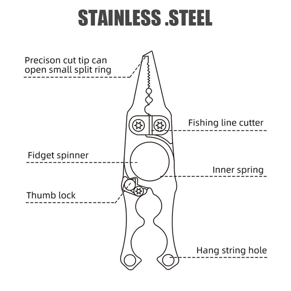 Fishing Pliers Aluminum Alloy Fishing Plier Scissor Lightweight Outdoor