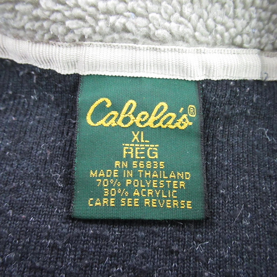 Cabelas Jacket Womens XL Black Fleece Long Sleeve Full Zip Pockets High Neck - Image 3 of 4