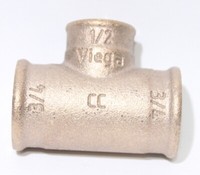 "Viega Rotguss T-StüCk Reduziert 3/4\"X1/2\"X3/4\" Schraubfitt"