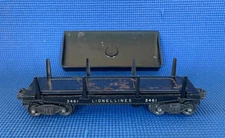 Lionel #3461 Log Dump Car w/ #160 unloading Bin (1949) Postwar O gauge *No Logs*