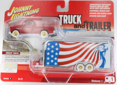 Johnny Lightning 1:64 Chase A.S.S NEU Chevy Cameo Car enclosed Trailer White