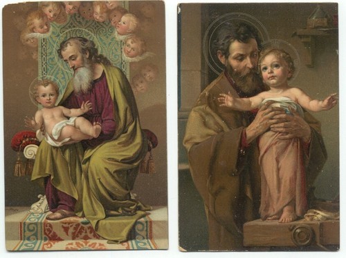 St. Joseph Menge 2 alte religiöse Postkarten