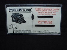 EARLY 1900'S WOODSTOCK TYPEWRITER ADVERTISING CELLILOID ERASER CARD - 100% ORIG. thumbnail