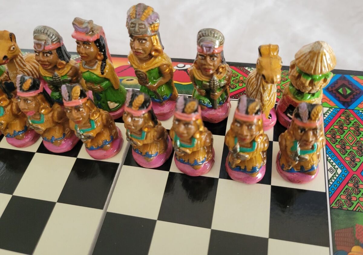 Peruvian Chess Games Wooden Chess Games Inca Chess Game 