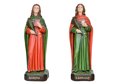 Saint Cosmas And Damian Resin Statue 60 Cm (23.62'') With Painted Eyes
