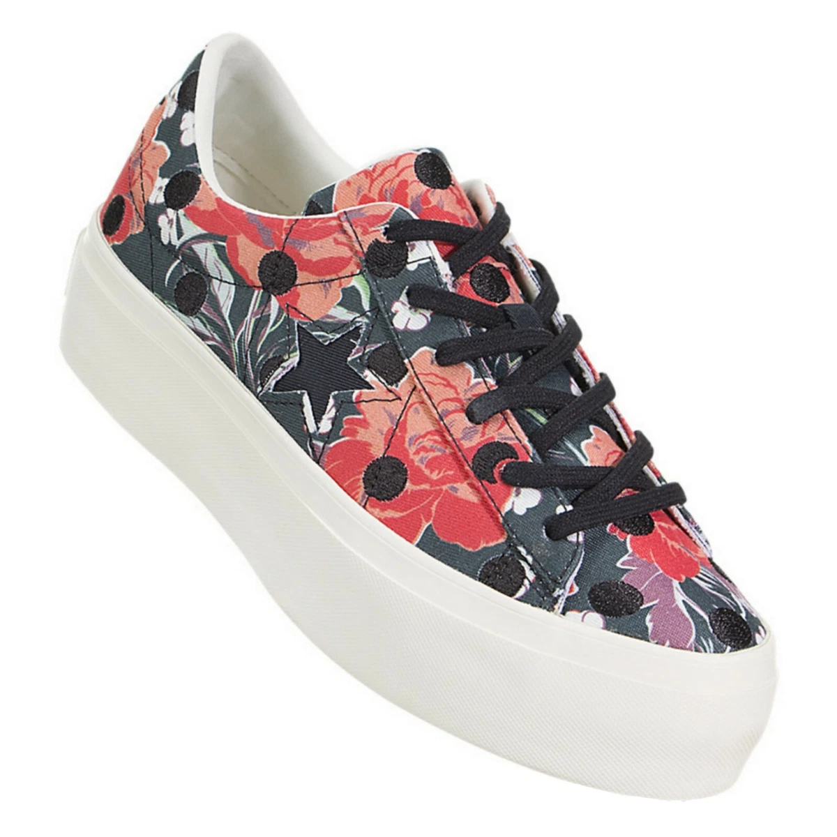 Converse Star OX Lifestyle Platform Floral Polka Dot Shoes Womens size 5.5 eBay