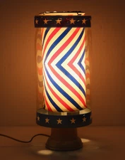 LAGCO vintage novelty rotary motion lamp Patriotic barber pole style